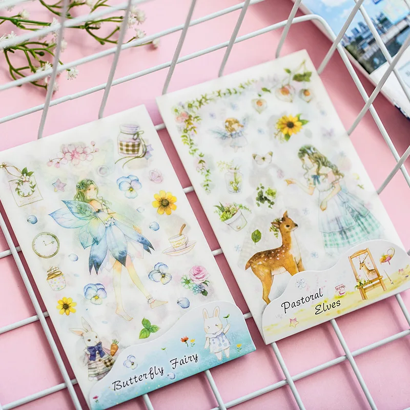6 Sheets /Pack Butterfly Fairy Pastoral Elves Adhensive Stickers Notebook Album DIY Decoration Stickers Stick Label
6 Sheets /Pack Butterfly Fairy Pastoral Elves Adhensive Stickers Notebook Album DIY Decoration Stickers Stick Label