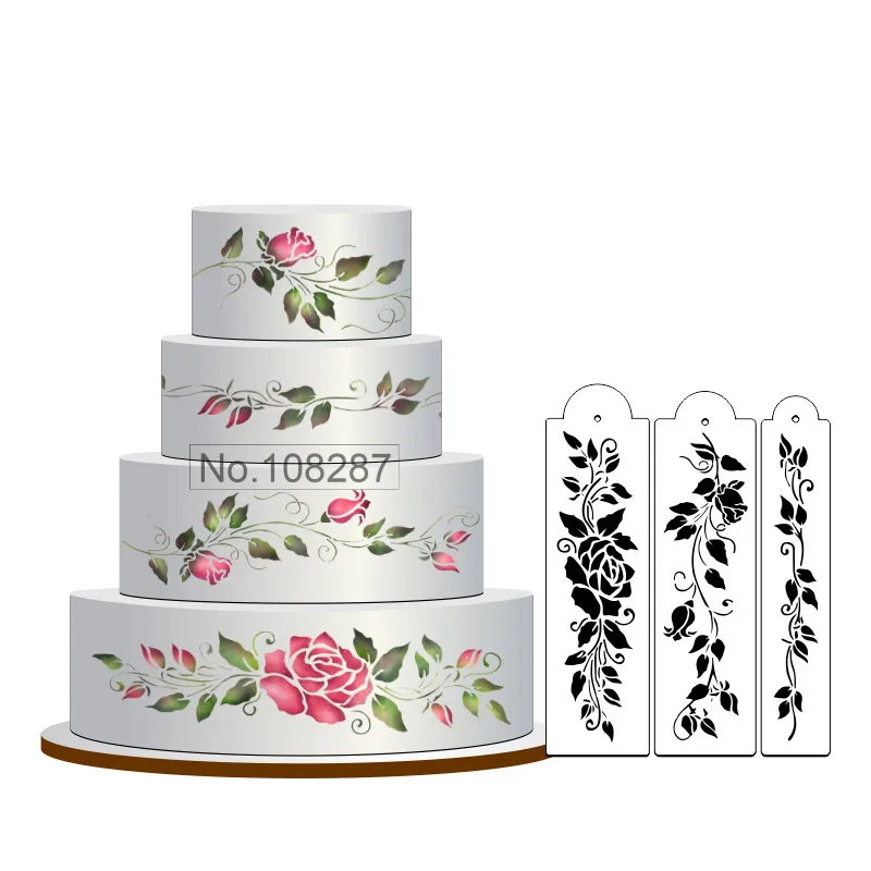 Rose Cake Stencil Set, Flowers Cake Stenciling, Fondant Decorating Stencil, Classic Cake Side Decoration,Stencils for Wall
Rose Cake Stencil Set, Flowers Cake Stenciling, Fondant Decorating Stencil, Classic Cake Side Decoration,Stencils for Wall