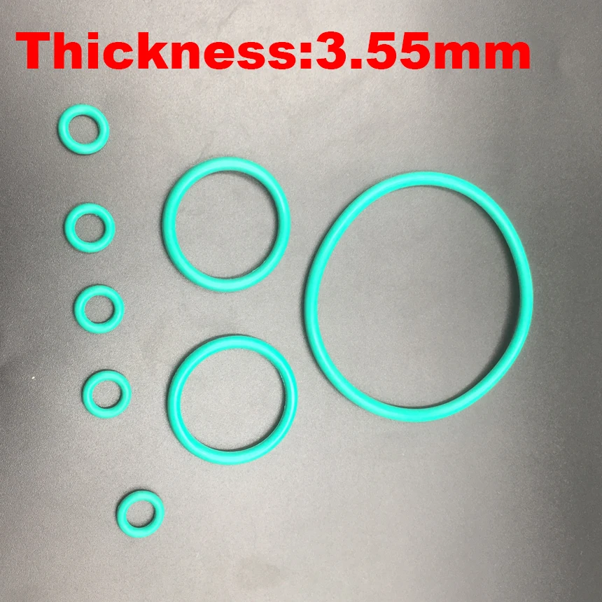 

2pcs 150x3.55 150*3.55 155x3.55 155*3.55 ID*Thickness 3.55mm Green Fluoro FKM Fluorine Rubber O-Ring Oil Seal O Ring Gasket