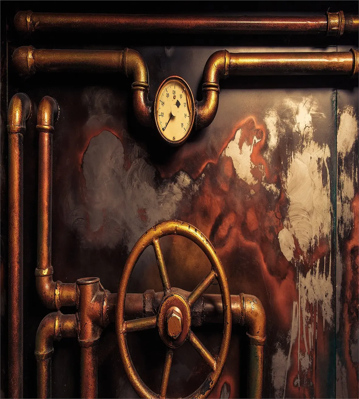 Industrial Duvet Cover Set Steam Pipes and Pressure Gauger Vintage Style Damaged Timeworn Engine Bedding Set Bronze Dark Orange
Industrial Duvet Cover Set Steam Pipes and Pressure Gauger Vintage Style Damaged Timeworn Engine Bedding Set Bronze Dark Orange