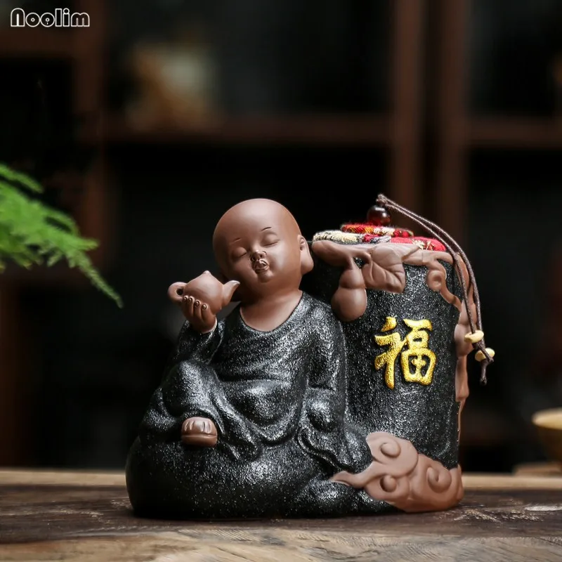 NOOLIM Zen Фиолетовый Глиняный маленький монах кухонные банки для еды креативный