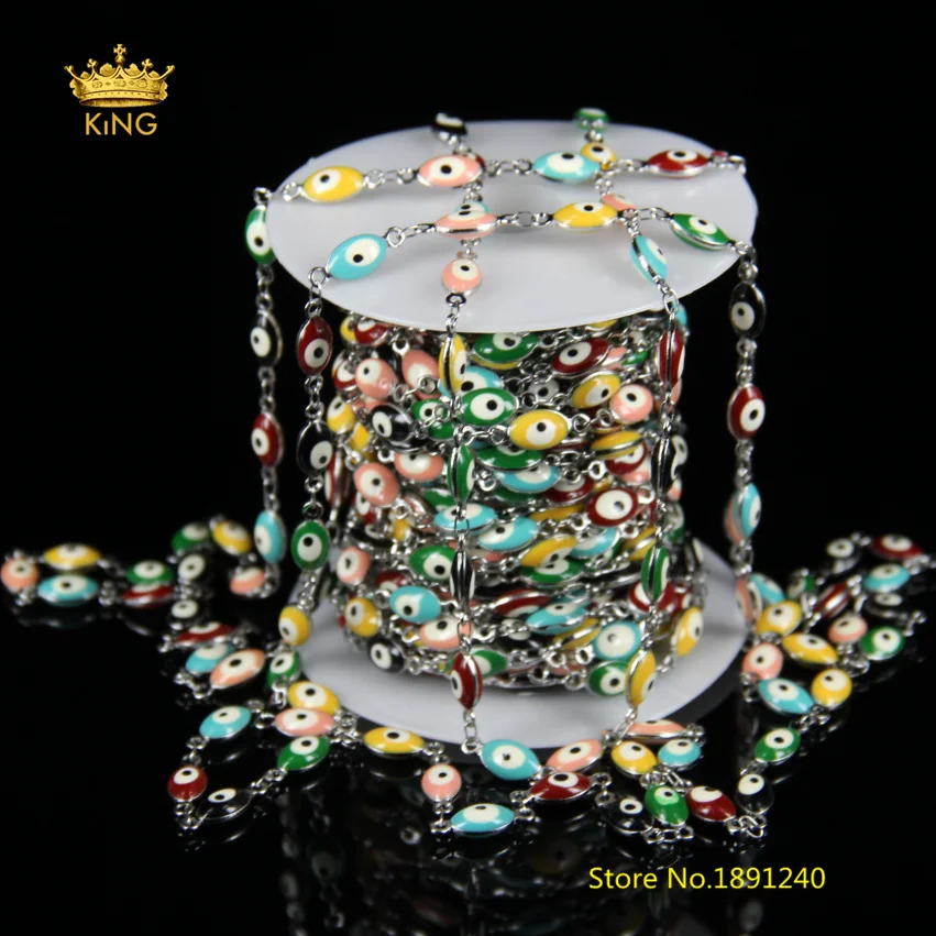 5meters Colorful Lampwork Beads Glass Chains Necklace,Evi Eye Glass Chain Wire Wrapped Plated Silver Copper Rosary Chains JH04
5meters Colorful Lampwork Beads Glass Chains Necklace,Evi Eye Glass Chain Wire Wrapped Plated Silver Copper Rosary Chains JH04