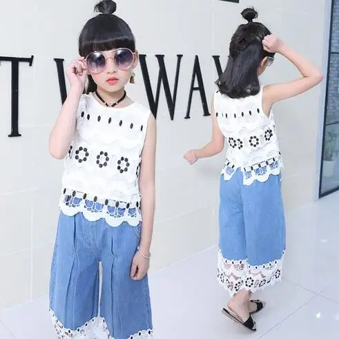 2019 Baby Summer Girls Clothing Set Shirt Yarn Lace Pants Children Kids Clothes Suits Fashion Toddler Clothes Sleeveless 4-15T
2019 Baby Summer Girls Clothing Set Shirt Yarn Lace Pants Children Kids Clothes Suits Fashion Toddler Clothes Sleeveless 4-15T