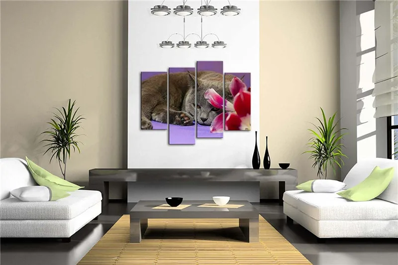 Gray Cat Lie On Purple Floor With Flower Wall Art Painting The Picture Print On Canvas Animal Pictures For Home Decor Decoration
Gray Cat Lie On Purple Floor With Flower Wall Art Painting The Picture Print On Canvas Animal Pictures For Home Decor Decoration