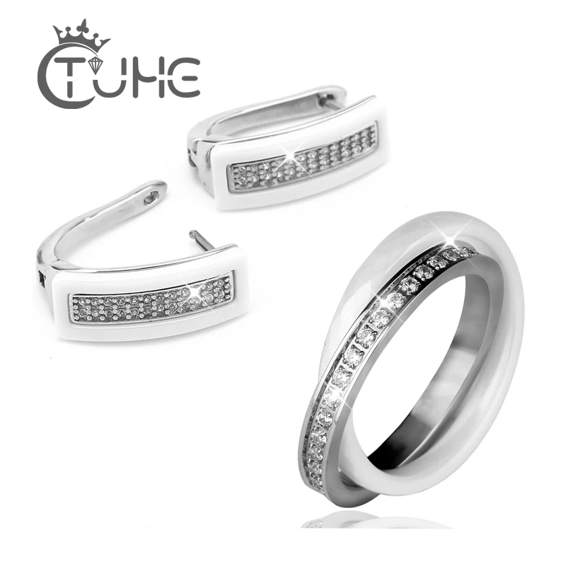 2019 Elegant Style Ceramic Rings & U Shape Stud Earrings Set Women Wholesale Shinning CZ Crystal African Jewelry Sets For Women
2019 Elegant Style Ceramic Rings & U Shape Stud Earrings Set Women Wholesale Shinning CZ Crystal African Jewelry Sets For Women