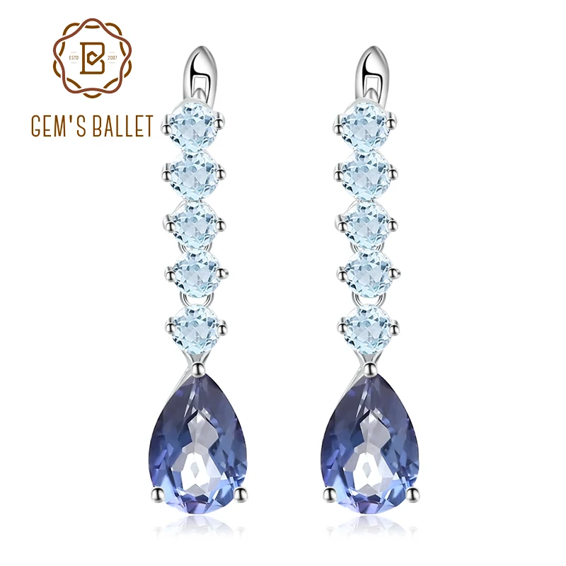 Gem's Ballet Natural Iolite Blue Mystic Quartz Sky Blue Topaz Earrings 925 Sterling Silver Drop Earrings For Women Fine Jewelry
Gem's Ballet Natural Iolite Blue Mystic Quartz Sky Blue Topaz Earrings 925 Sterling Silver Drop Earrings For Women Fine Jewelry