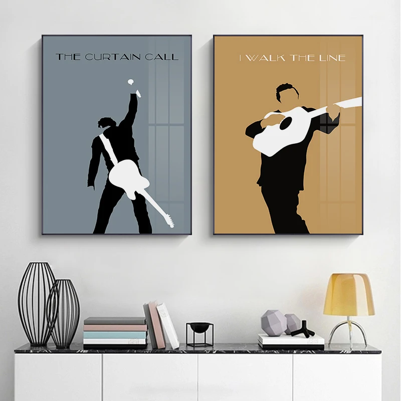 Modern Gutarist Musician Silhouette Canvas Painting Fashion Poster Vintage Print Home Decor Wall Art For Living Room Jonny Cash
Modern Gutarist Musician Silhouette Canvas Painting Fashion Poster Vintage Print Home Decor Wall Art For Living Room Jonny Cash