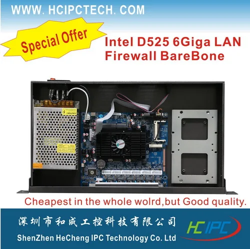 B202-1 HCL-M52L6-A ATOM D525 6giga LAN брандмауэр barebone 6lan система HCIPC Barebone | Компьютеры и офис