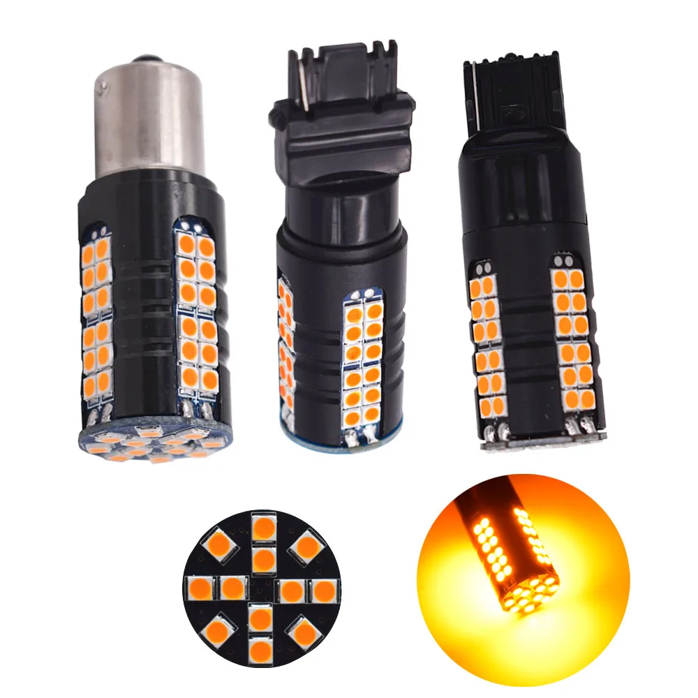 2Pcs P21W S25 1156 BA15S T20 3156 7440 60 SMD 3030 LED Canbus Car Turn Led Signal Lamp Light Retrofit External Bulb 12V Amber 
2Pcs P21W S25 1156 BA15S T20 3156 7440 60 SMD 3030 LED Canbus Car Turn Led Signal Lamp Light Retrofit External Bulb 12V Amber