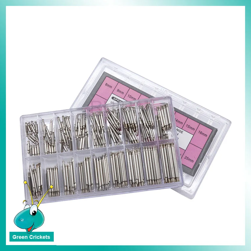 270pcs/box High Quality Stainless Steel Spring Bar Parts 8mm-25mm 1.8mm Diameter Watch Strap Spring Bar Set For Watchmaker
270pcs/box High Quality Stainless Steel Spring Bar Parts 8mm-25mm 1.8mm Diameter Watch Strap Spring Bar Set For Watchmaker