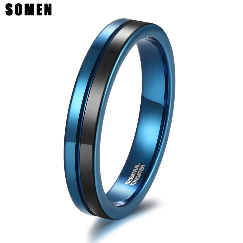 New Arrival 4mm Blue&Black Color Tungsten Ring For Men Wedding Bands Female Engagement Rings Womens Ring Minimalist Bague Femme
New Arrival 4mm Blue&Black Color Tungsten Ring For Men Wedding Bands Female Engagement Rings Womens Ring Minimalist Bague Femme