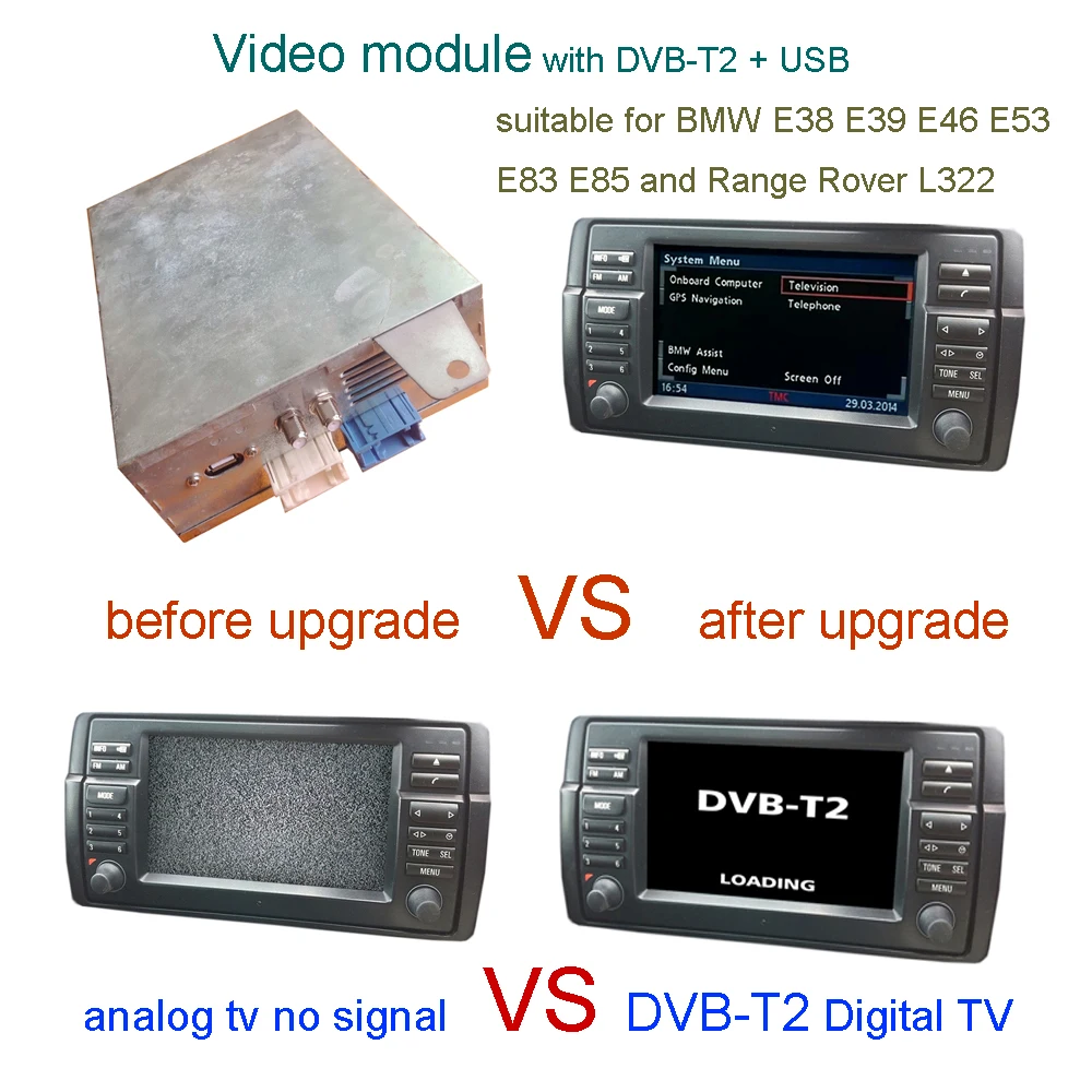 Видеомодуль с ТВ экраном для BMW E38 E39 E46 E53 E83 E85 Range Rover L322|bmw tv module|dvb-t2 modulebmw digital |