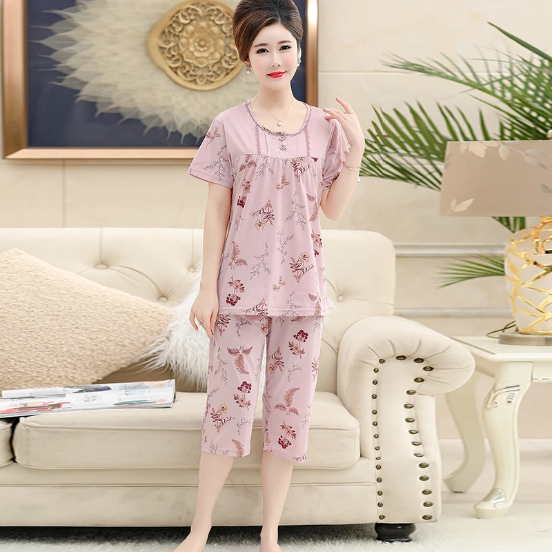 Summer Womens Pajamas Sets Nightwear 2pc Tops Pants Sleep Sleepwear Full Cotton Nightgown Robe Clothes Bath Gown Big Yards M-4XL
Summer Womens Pajamas Sets Nightwear 2pc Tops Pants Sleep Sleepwear Full Cotton Nightgown Robe Clothes Bath Gown Big Yards M-4XL