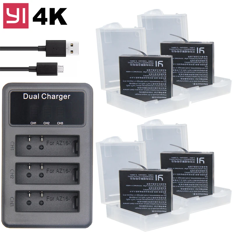 Original Yi 4K Battery For Xiaomi Yi 2 II 4k Batteries + AZ16-1 Bateria LED 3-slots Charger for Xiaoyi Yi 4K Lite Action Camera
Original Yi 4K Battery For Xiaomi Yi 2 II 4k Batteries + AZ16-1 Bateria LED 3-slots Charger for Xiaoyi Yi 4K Lite Action Camera