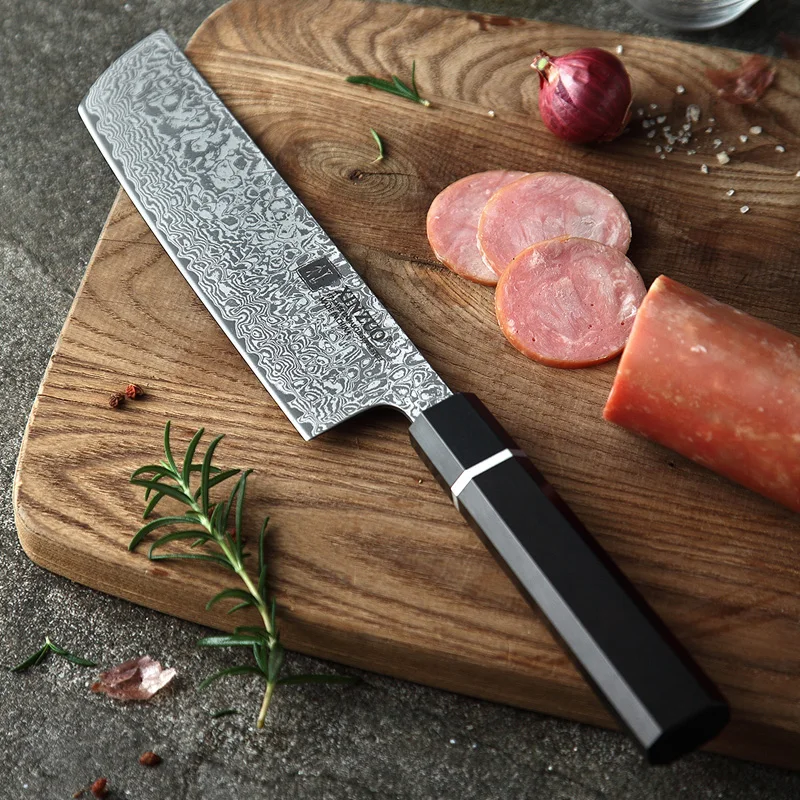 XINZUO 7'' inch Nakiri Pro Knife Stainless Steel 67 Layer Damascus Steel Kitchen Knife New Kitchen Knife Brand Vegetable Knife
XINZUO 7'' inch Nakiri Pro Knife Stainless Steel 67 Layer Damascus Steel Kitchen Knife New Kitchen Knife Brand Vegetable Knife