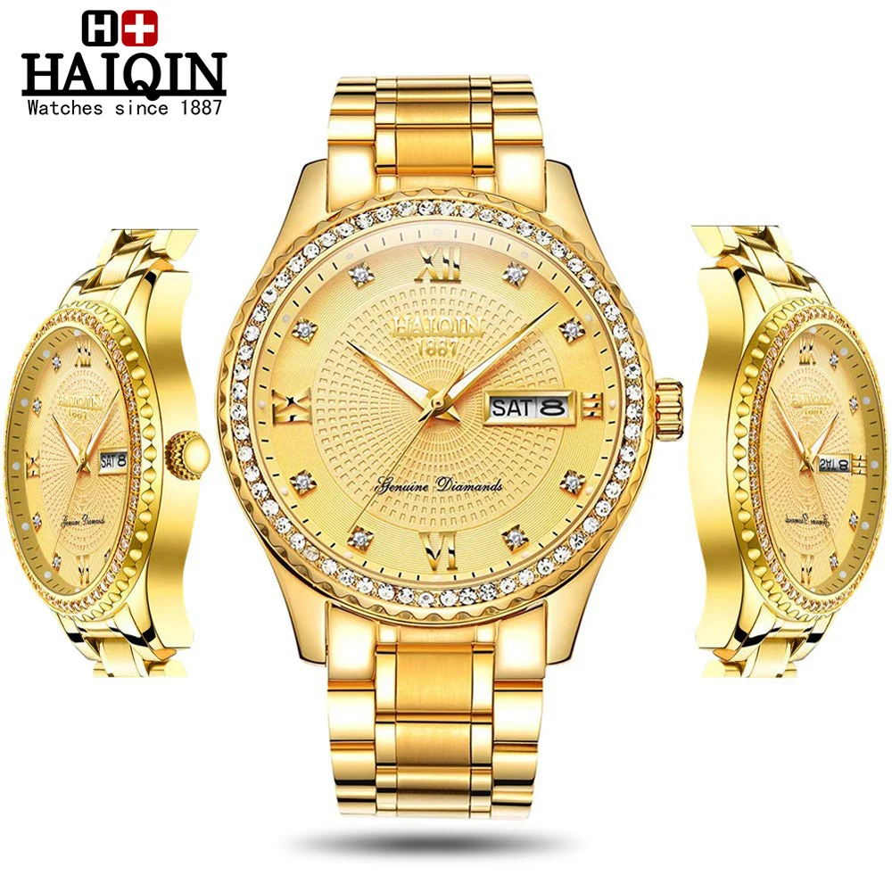Haiqin Fashion Diamond trim Quartz Mens Watches Top Brand Luxury men watch Ladies Wrist Watch Unisex Lady Relogio Feminino 2019
Haiqin Fashion Diamond trim Quartz Mens Watches Top Brand Luxury men watch Ladies Wrist Watch Unisex Lady Relogio Feminino 2019