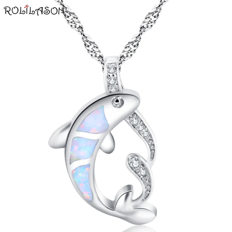 ROLILASON simple design fish-shaped silver color white opal necklace pendant fashion high-end party gift OP831
ROLILASON simple design fish-shaped silver color white opal necklace pendant fashion high-end party gift OP831