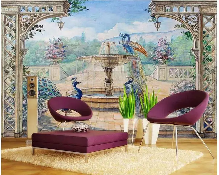 3D wallpaper custom photo mural Contracted the peacock garden painting background home decor living room wallpaper for walls 3d
3D wallpaper custom photo mural Contracted the peacock garden painting background home decor living room wallpaper for walls 3d
