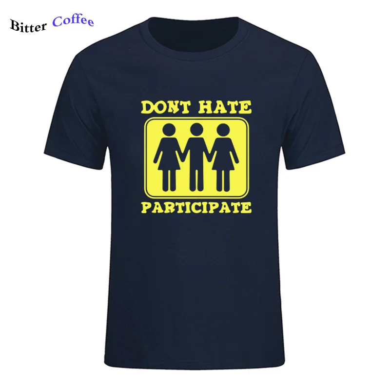 New Fashion Don't Hate Participate Threesome T shirt Adult Joke Personality Pattern Crew Neck 100% Cotton Top Clothing T-Shirt
New Fashion Don't Hate Participate Threesome T shirt Adult Joke Personality Pattern Crew Neck 100% Cotton Top Clothing T-Shirt