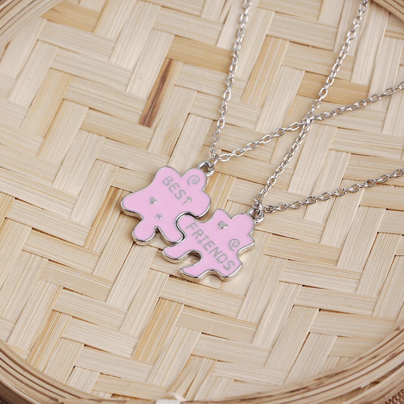 Ожерелье BFF с эмалью ожерелье подвеской Best Friends forever для двух девушек черное
