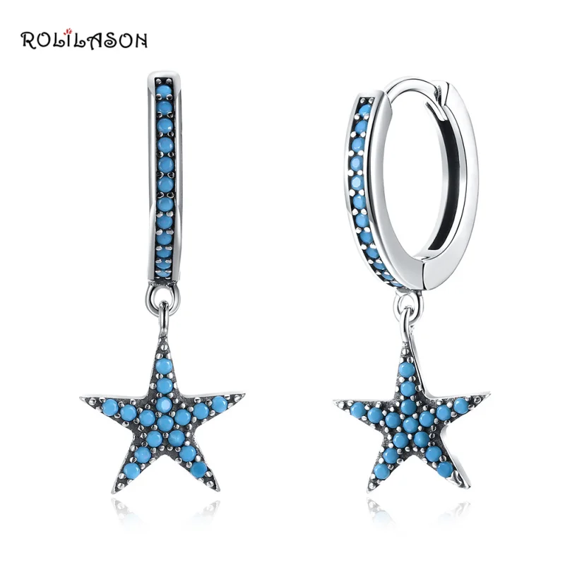 ROLLASON 925 pure silver drop earring blue crystal starInternet celebrities ladies silver fine jewelry SE31
ROLLASON 925 pure silver drop earring blue crystal starInternet celebrities ladies silver fine jewelry SE31