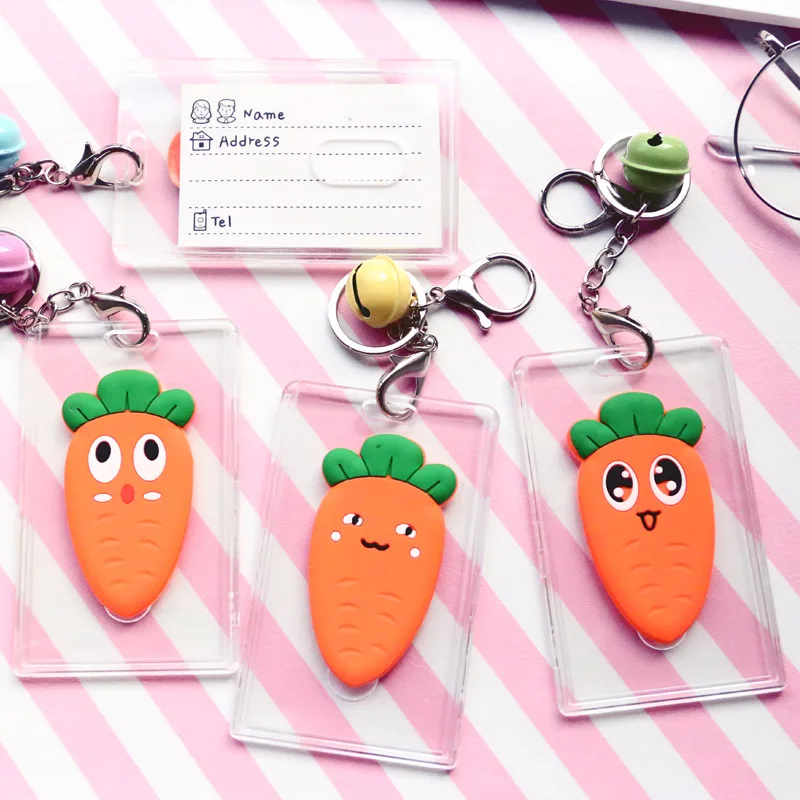 Creative Cartoon Carrot Transparent Card Case with Bell Bus Metro Card notes holder Access IC Card holder kawaii key chain 1pcs
Creative Cartoon Carrot Transparent Card Case with Bell Bus Metro Card notes holder Access IC Card holder kawaii key chain 1pcs