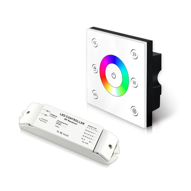 New RGBW Strip LED Controller Wall Touchable Panel AC85V-265V P4X 2.4G Wireless Receiver R4 DC12V-24V 5A*4CH Rgbw DMX Controller
New RGBW Strip LED Controller Wall Touchable Panel AC85V-265V P4X 2.4G Wireless Receiver R4 DC12V-24V 5A*4CH Rgbw DMX Controller