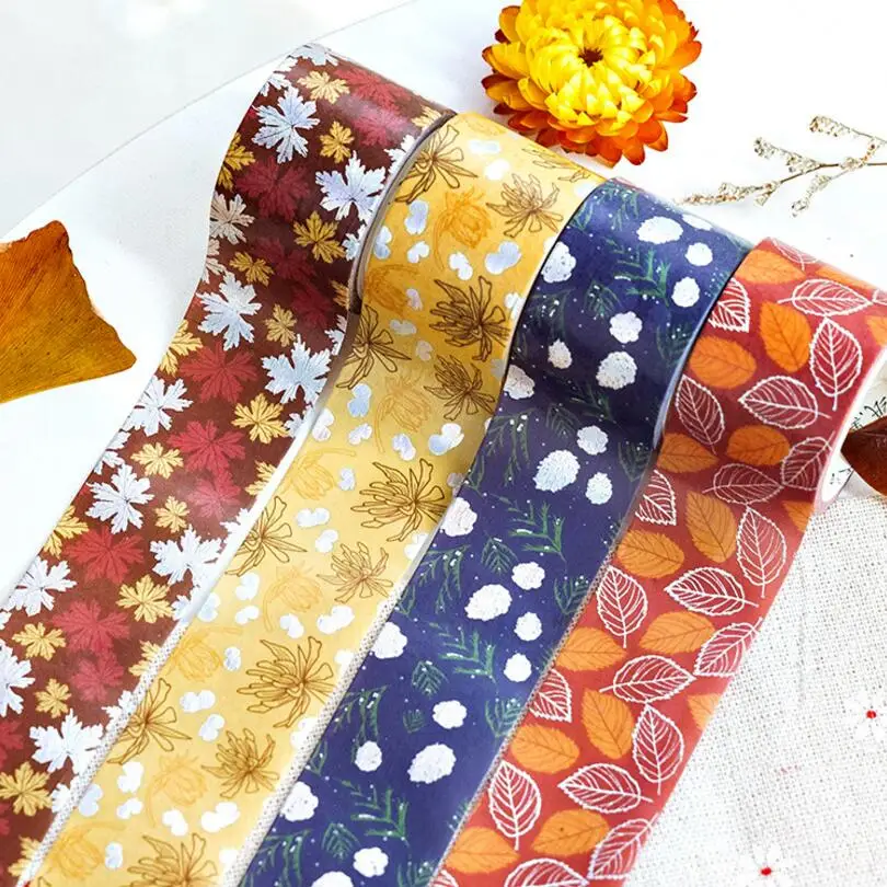 Осеннее лесное растение цветы ретро лента для декорации Washi DIY планировщик