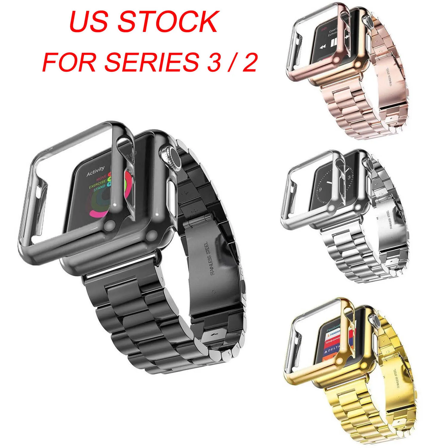 Gold Plated Cover Protective Case Bumper Stainless Steel Metal Strap for Apple Watch Series 3 2 Band for iWatch Bracelet 42/38mm
Gold Plated Cover Protective Case Bumper Stainless Steel Metal Strap for Apple Watch Series 3 2 Band for iWatch Bracelet 42/38mm