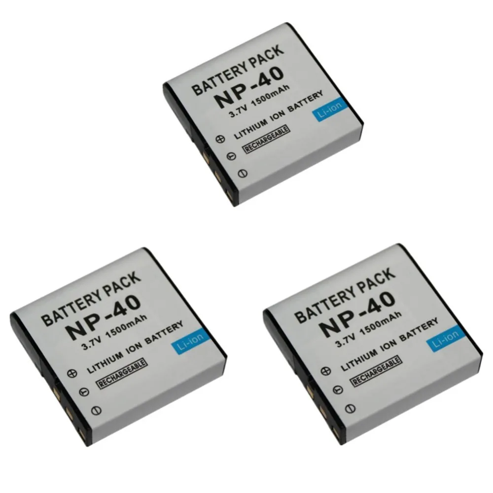 3 шт. 1500 мАч NP 40 NP40 Батарея для камер Casio 55 57 Z100 Z300 Z400 Z450 FC100|np40 battery|battery np40for casio |