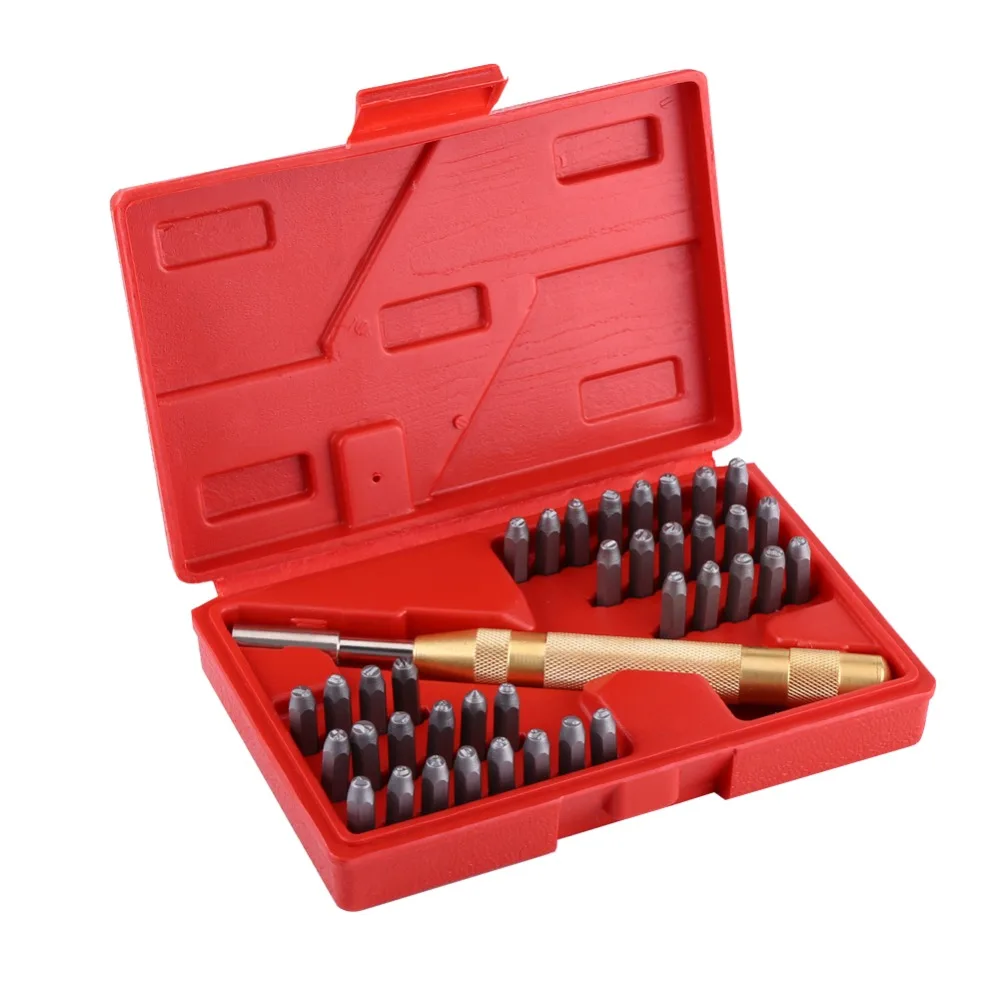 38pc Automatic Letter Number Stamping Metal Punch Stamp Tools Kit for Plastics Leather Mark
38pc Automatic Letter Number Stamping Metal Punch Stamp Tools Kit for Plastics Leather Mark