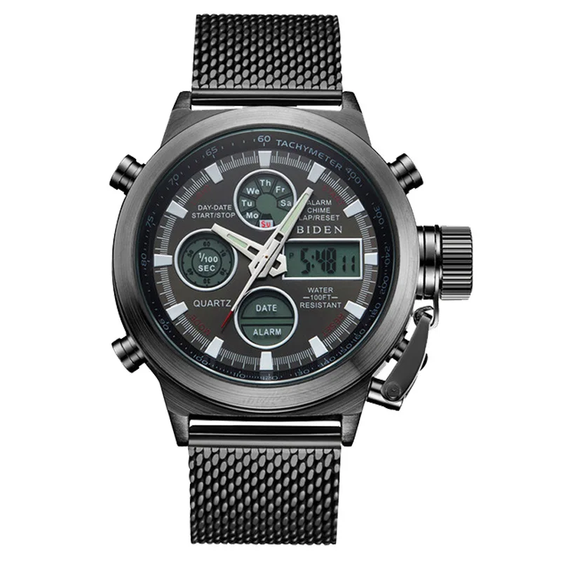 Top Brand Mens Watches Luxury Quartz Casual Watch Men Stainless Steel Mesh Strap Dual Display Sports Clock Relogio Masculino
Top Brand Mens Watches Luxury Quartz Casual Watch Men Stainless Steel Mesh Strap Dual Display Sports Clock Relogio Masculino