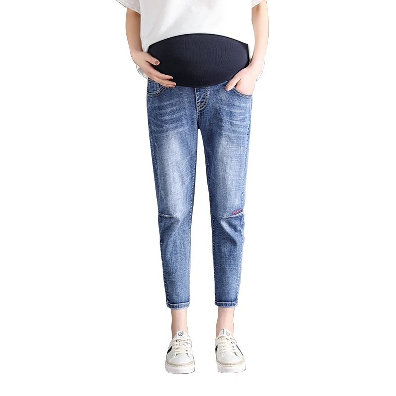 Spring and summer pregnant women jeans new Korean version of the stomach lift straight nine pants loose slimming harem pants
Spring and summer pregnant women jeans new Korean version of the stomach lift straight nine pants loose slimming harem pants