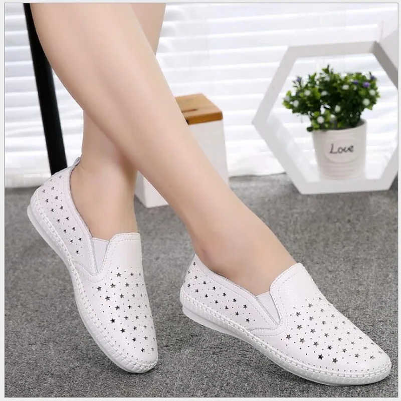 Spring Summer Women Ballet Flats Casual Flat Shoes Genuine Leather Oxford Shoes Fashion Hollow Out White Shoe Breathable Loafers
Spring Summer Women Ballet Flats Casual Flat Shoes Genuine Leather Oxford Shoes Fashion Hollow Out White Shoe Breathable Loafers