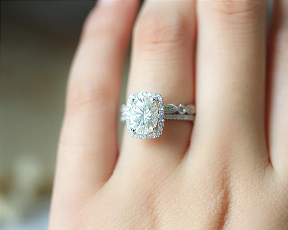DUPUY 14K White Gold Engagement Ring Set 7*9mm Oval Cut Forever Classic Ring Art Deco Full Eternity Diamonds Wedding Ring
DUPUY 14K White Gold Engagement Ring Set 7*9mm Oval Cut Forever Classic Ring Art Deco Full Eternity Diamonds Wedding Ring