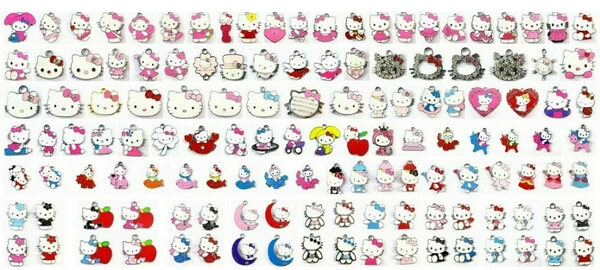 wholesale Free shipping New 50pcs Hot Sale Hello Kitty Mix style zinc alloy metal enamel charms pendant | Украшения и аксессуары