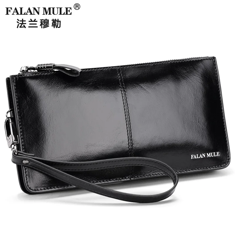 Модные мужские кошельки FALAN MULE длинный брендовый кошелек из натуральной кожи
