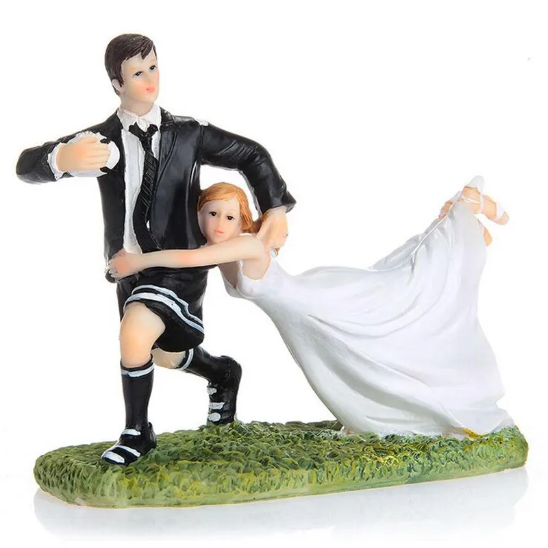 "Love Match" Football /Rugby Wedding Cake Toppers Couple Bride & Groom Cake Topper Figurines
"Love Match" Football /Rugby Wedding Cake Toppers Couple Bride & Groom Cake Topper Figurines