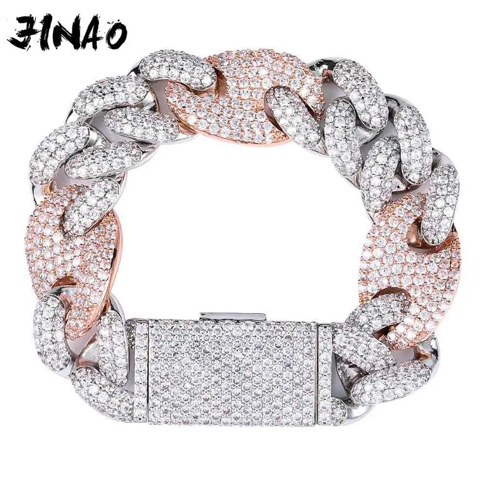 JINAO NEW 20mm Miami Lock Clasp Cuban Link 7-9 Inch Bracelet Iced Out AAA Cubic Zircon Bling Hip hop Men Jewelry Gift
JINAO NEW 20mm Miami Lock Clasp Cuban Link 7-9 Inch Bracelet Iced Out AAA Cubic Zircon Bling Hip hop Men Jewelry Gift