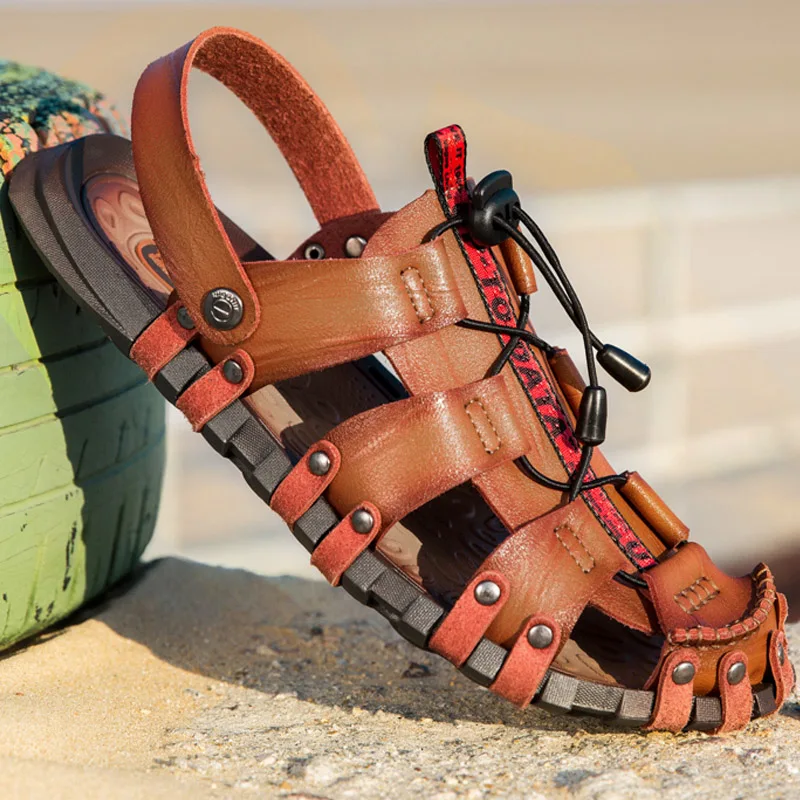 New Summer Men Sandals Breathable Leather Men Beach Sandals Brand Men Casual Shoes Comfortable Slip-on Casual Classic retro
New Summer Men Sandals Breathable Leather Men Beach Sandals Brand Men Casual Shoes Comfortable Slip-on Casual Classic retro