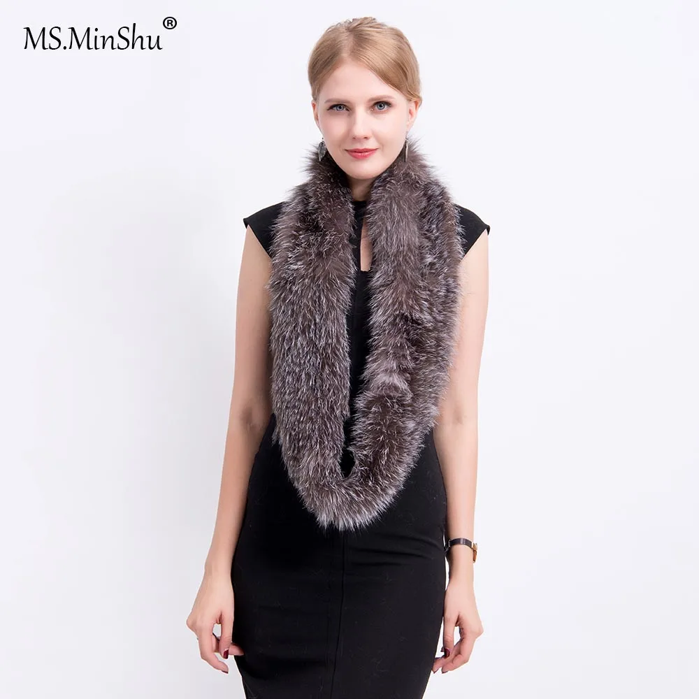 MS.MinShu Knit Fox Fur Scarf Infinite Genuine Fox Fur Ring Scarf for Women Winter Real Fur Loop Muffler Necke Drop Shipping
MS.MinShu Knit Fox Fur Scarf Infinite Genuine Fox Fur Ring Scarf for Women Winter Real Fur Loop Muffler Necke Drop Shipping