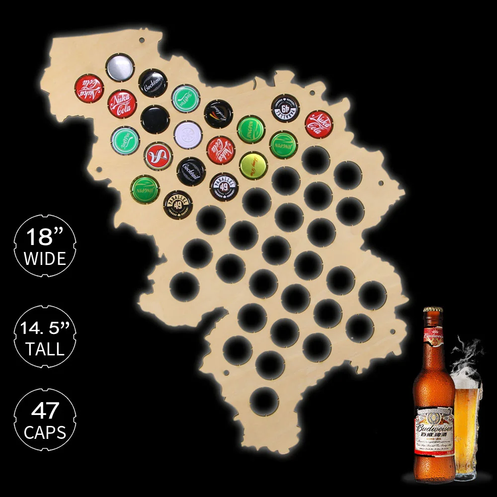 Belgium Beer Cap Map Collect Map Wood Laser Engraved Craft Hanging Gift For Cap Collector Wooden Map Bar Wall Decorative
Belgium Beer Cap Map Collect Map Wood Laser Engraved Craft Hanging Gift For Cap Collector Wooden Map Bar Wall Decorative