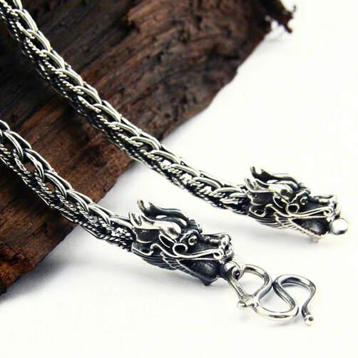 6.5MM Real 925 Silver Dragon Necklace Handcrafted Vintage Sterling Silver Dragon Necklace Pure Silver Necklace
6.5MM Real 925 Silver Dragon Necklace Handcrafted Vintage Sterling Silver Dragon Necklace Pure Silver Necklace