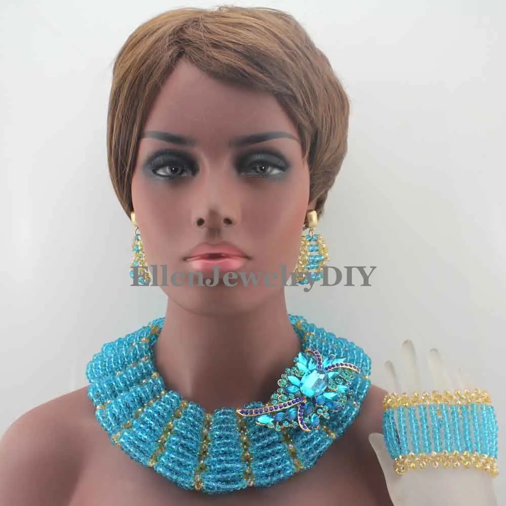 New Gorgeous Sky Blue Crystal Beads Traditional African Wedding African Beads Jewelry Set For Women Free Shipping W13129
New Gorgeous Sky Blue Crystal Beads Traditional African Wedding African Beads Jewelry Set For Women Free Shipping W13129