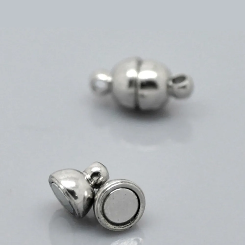 Магнитные гематитные застежки DoreenBeads полукруглые Серебристые бусины для