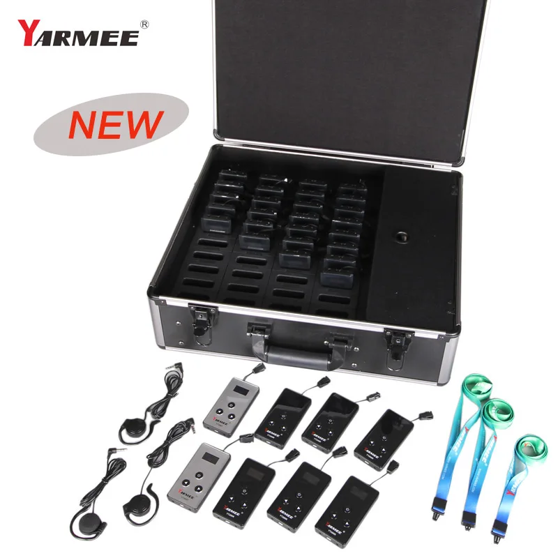 

Fast Shipping !!! YARMEE one set YT200 wireless audio tour guide system whisper earphone 2 pc transmitters+38 pc receivers