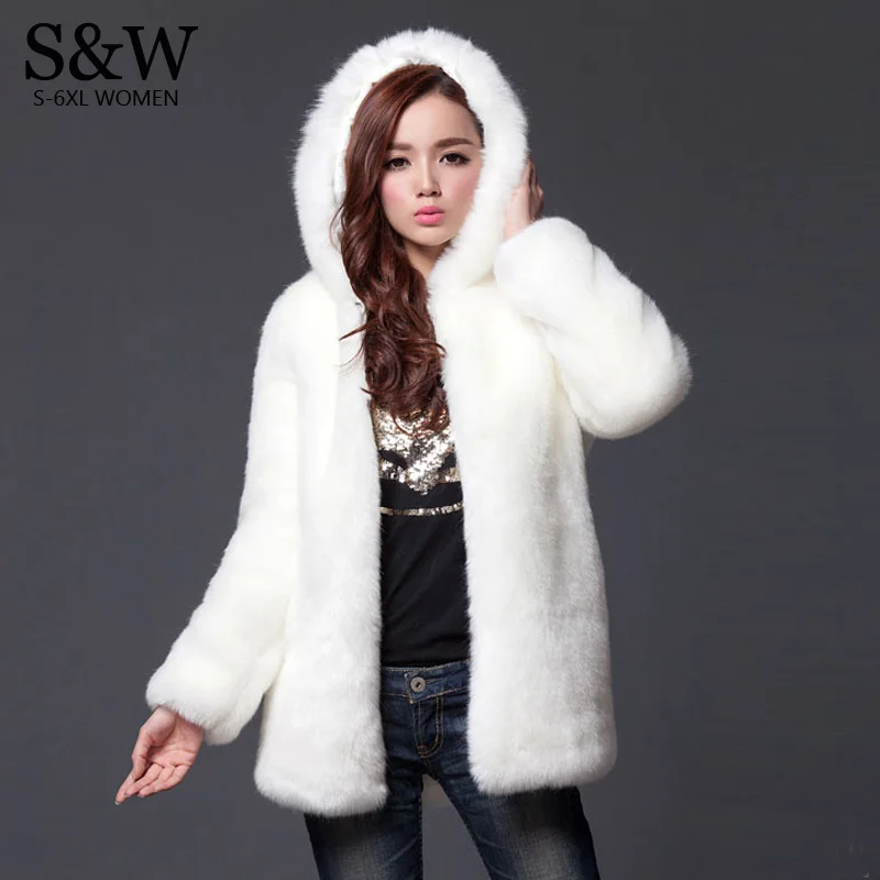 Warm Winter Thick Fur Women Faux Fur Coat Medium-long Hooded Rabbit Fur Coats and Jackets Plus Size S-3XL-5XL White, Black
Warm Winter Thick Fur Women Faux Fur Coat Medium-long Hooded Rabbit Fur Coats and Jackets Plus Size S-3XL-5XL White, Black