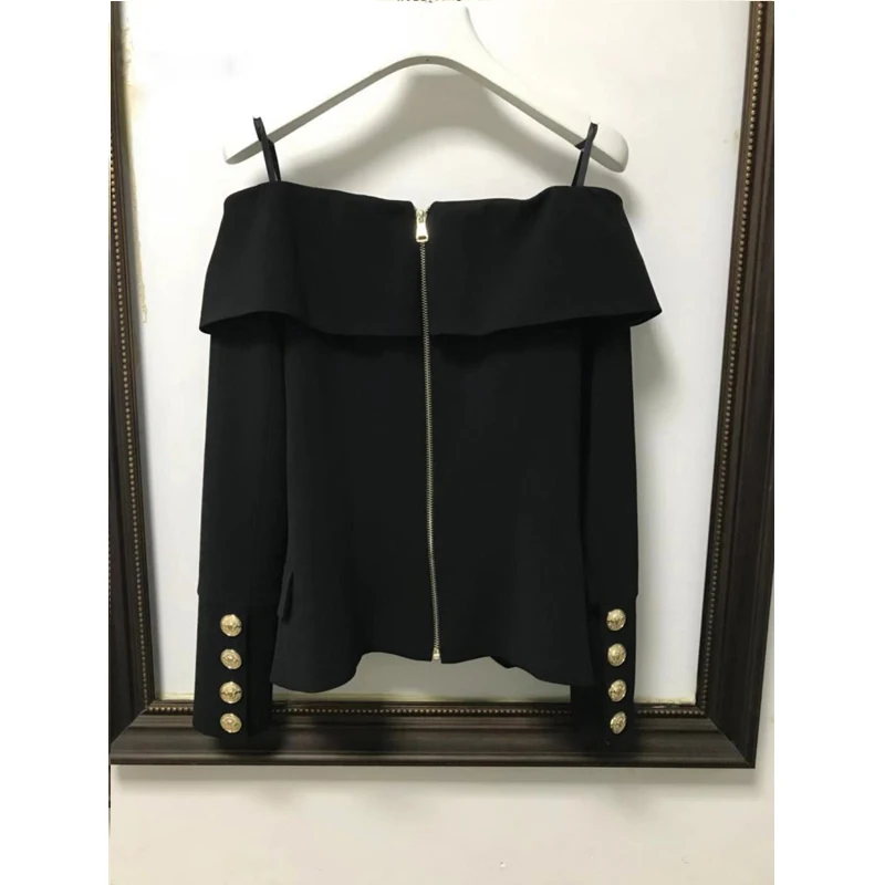 High quality 2019 new fashion sexy word shoulder long sleeve short slim temperament woman Outerwear & Coats
High quality 2019 new fashion sexy word shoulder long sleeve short slim temperament woman Outerwear & Coats