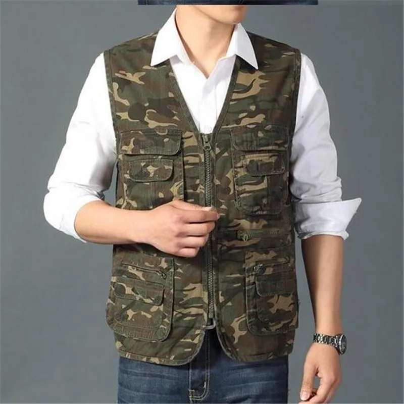 Male Sleeveless Multi Pocket Zip Travelers Working Photography Cotton Vest Casual Men's V-neck Jacket Waistcoat
Male Sleeveless Multi Pocket Zip Travelers Working Photography Cotton Vest Casual Men's V-neck Jacket Waistcoat