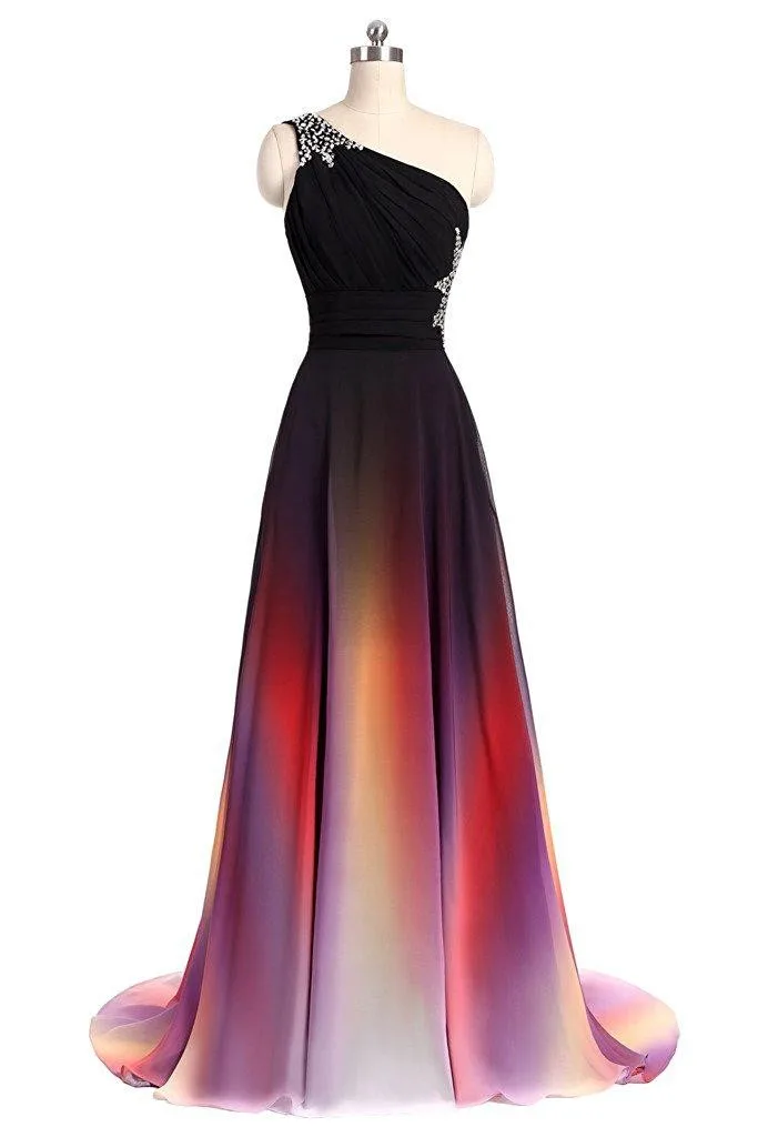 2019 New Sexy One Shoulder Ombre Long Evening Prom Dresses Chiffon A Line Plus Size Floor-Length Formal Party Gown BM05
2019 New Sexy One Shoulder Ombre Long Evening Prom Dresses Chiffon A Line Plus Size Floor-Length Formal Party Gown BM05